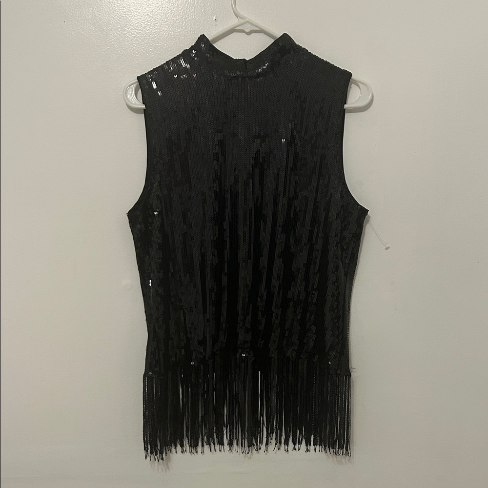 New York & Company Black Sequin Top